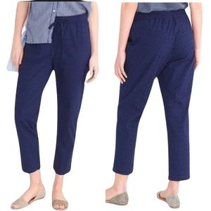 J. Crew Eyelet Women’s Pants XXS Size 27 Navy Blue Drawstring Casual 100% Cotton